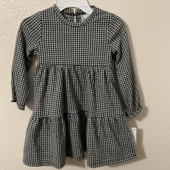 Rare Editions Girls Black and White Small Check Knit Dress Size 5 NWT SO SOFT - Picture 1 of 4